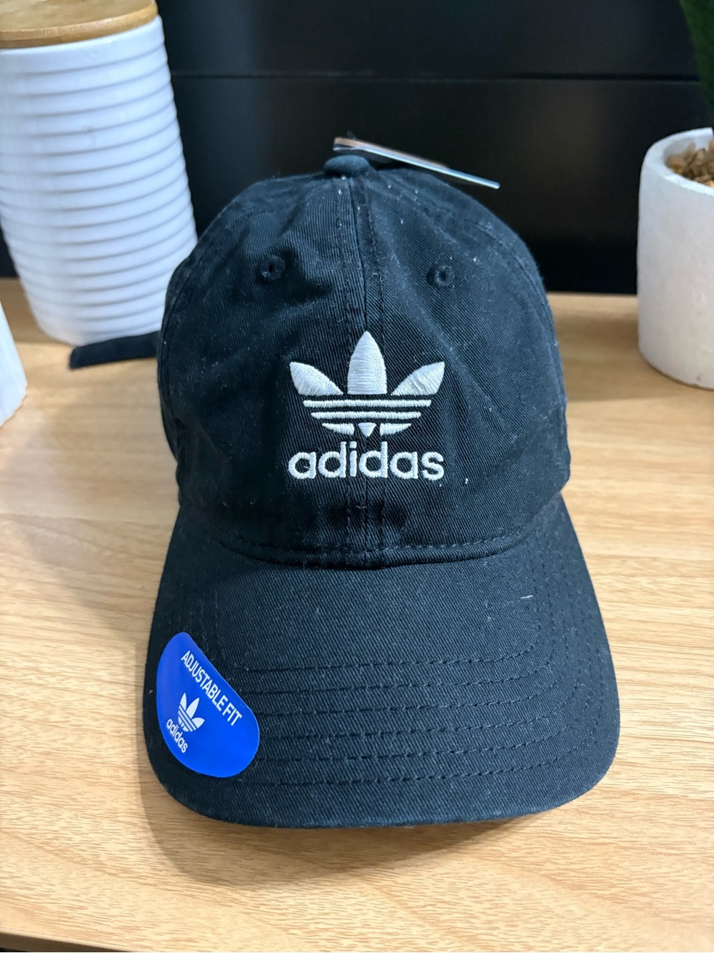 adidas Black Cap with White Trefoil Logo